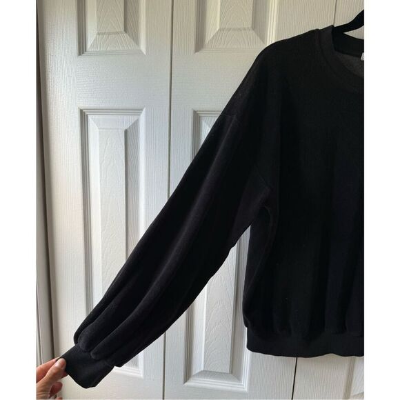 Young Fabulous and Broke Small Black Velour Sweatshirt - Picture 3 of 5